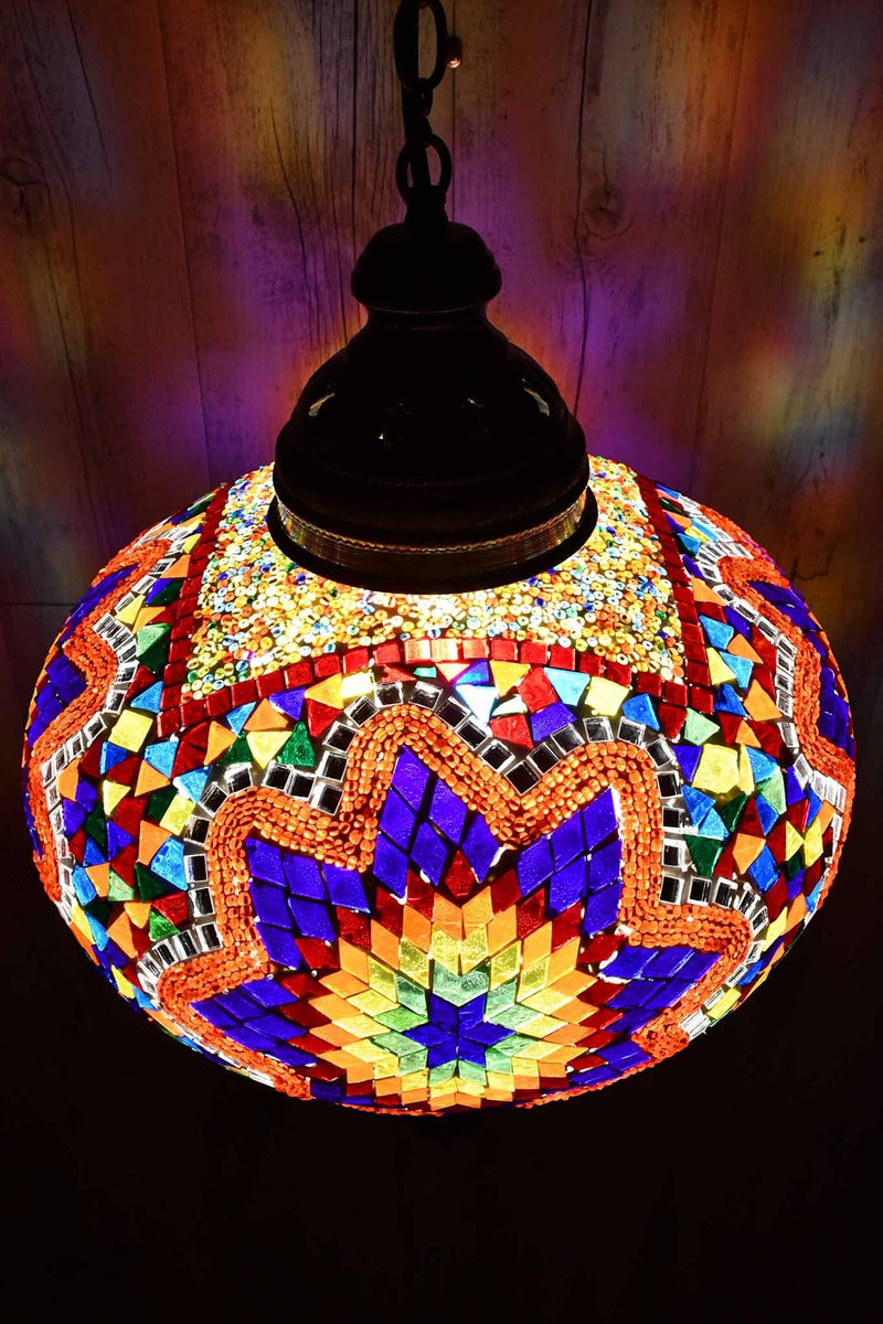 Turkish Pendant Light Multicoloured Mosaic Star B5 | Ceiling Light