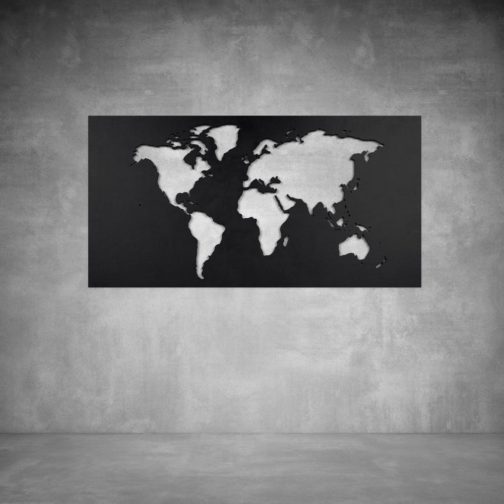 World Map Wall Art Precision Laser Cut Designer Panels Design11