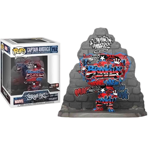 captain america street art funko pop