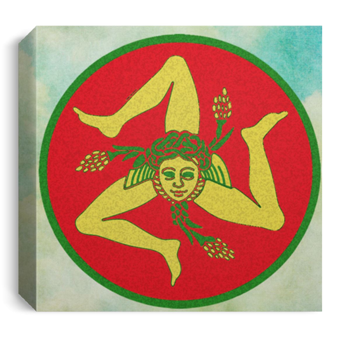 Sicilian Trinacria Canvas Art with 1.5in Frame