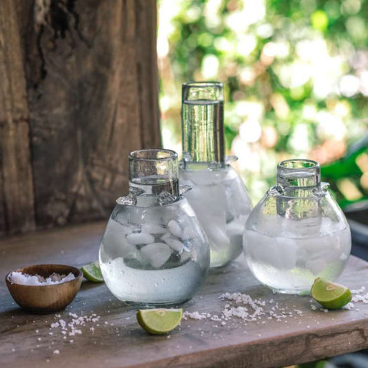 Hand Blown Martini  Margarita Glass (or Ceviche dish) with Cooler