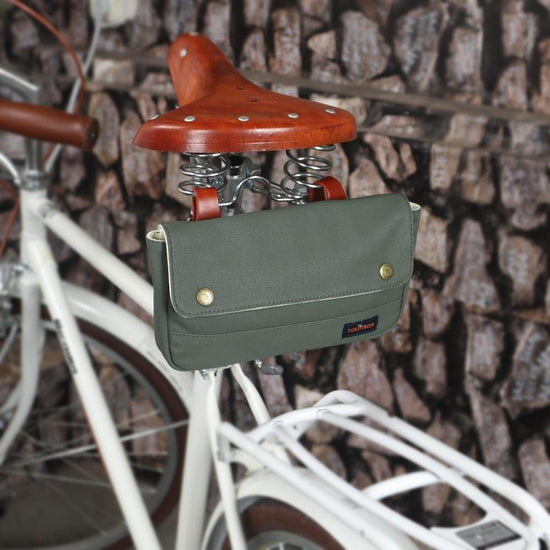 tourbon vintage canvas bike panniers bicycle handlebar bag