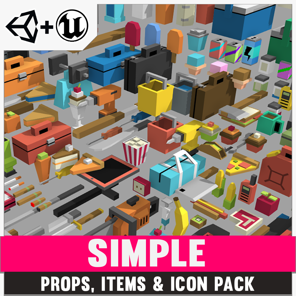 Simple Props/Items/Icons Game Assets - Find the Unity Asset in Store –  Synty Store