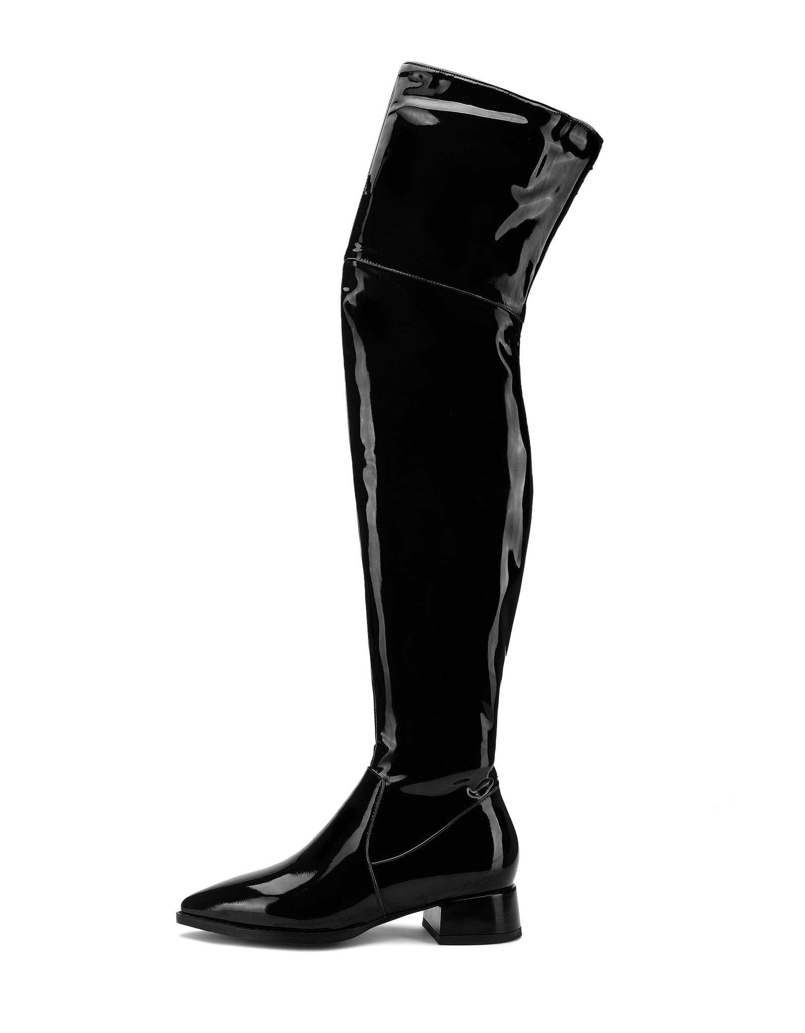 Fashion Patent Leather Elastic Boots – LarosaStyle