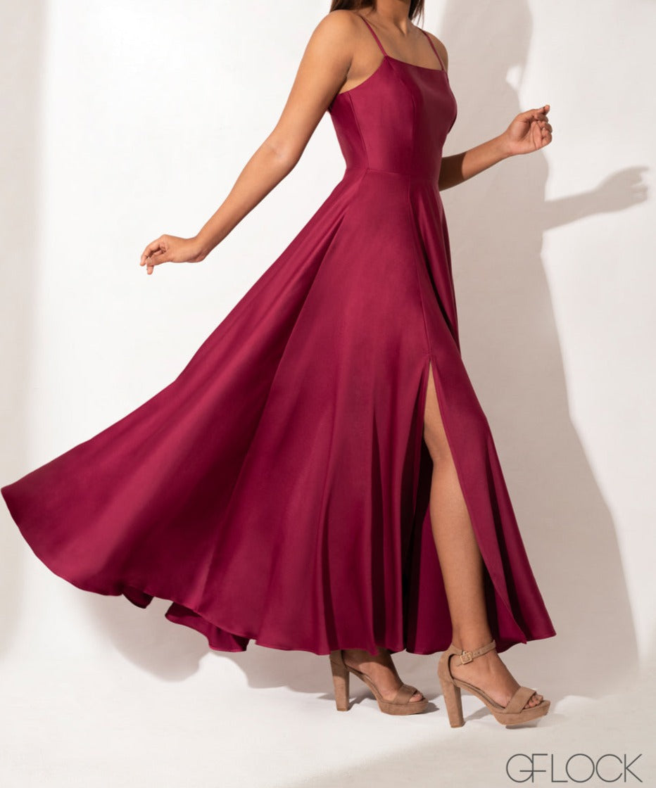 in love forever plum lace-up high-low maxi dress