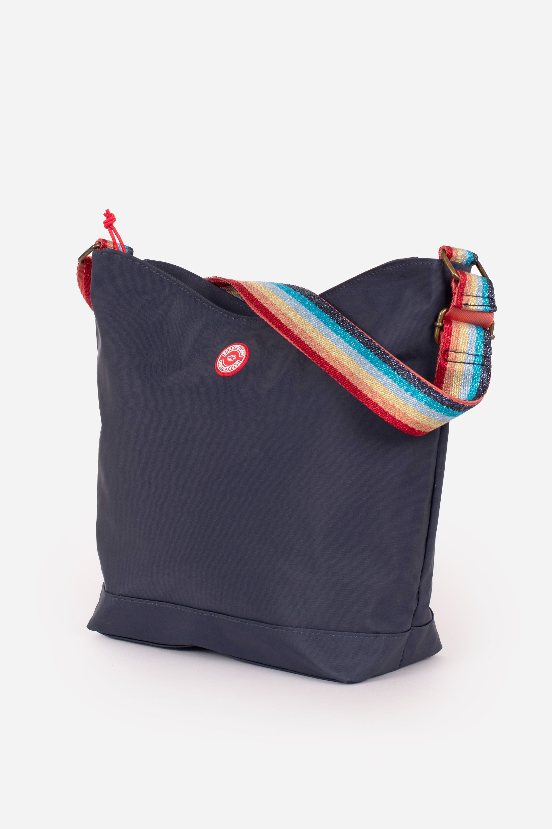 Women's Navy Hobo Bag with Rainbow Strap | Brakeburn