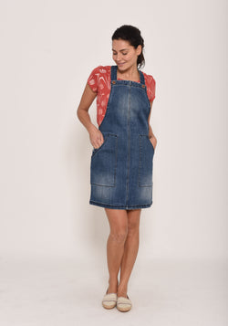 denim pinafore trousers