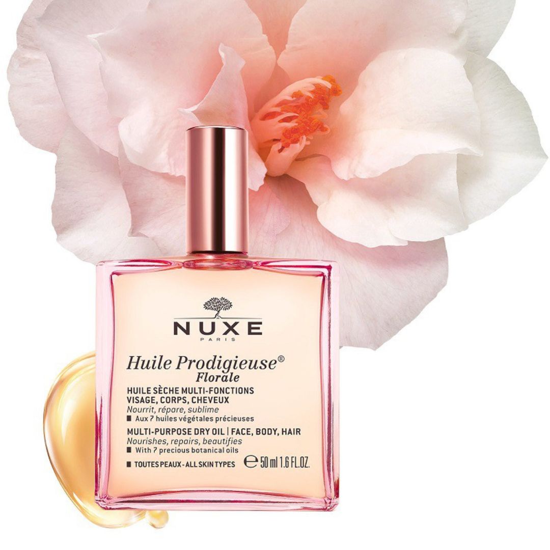 Nuxe, Huile Prodigieuse, Florale, dry oil, face, body hair, scented, citrus, Grapefruit, floral, Magnolia and White Musk, orange, summer, blossom, 