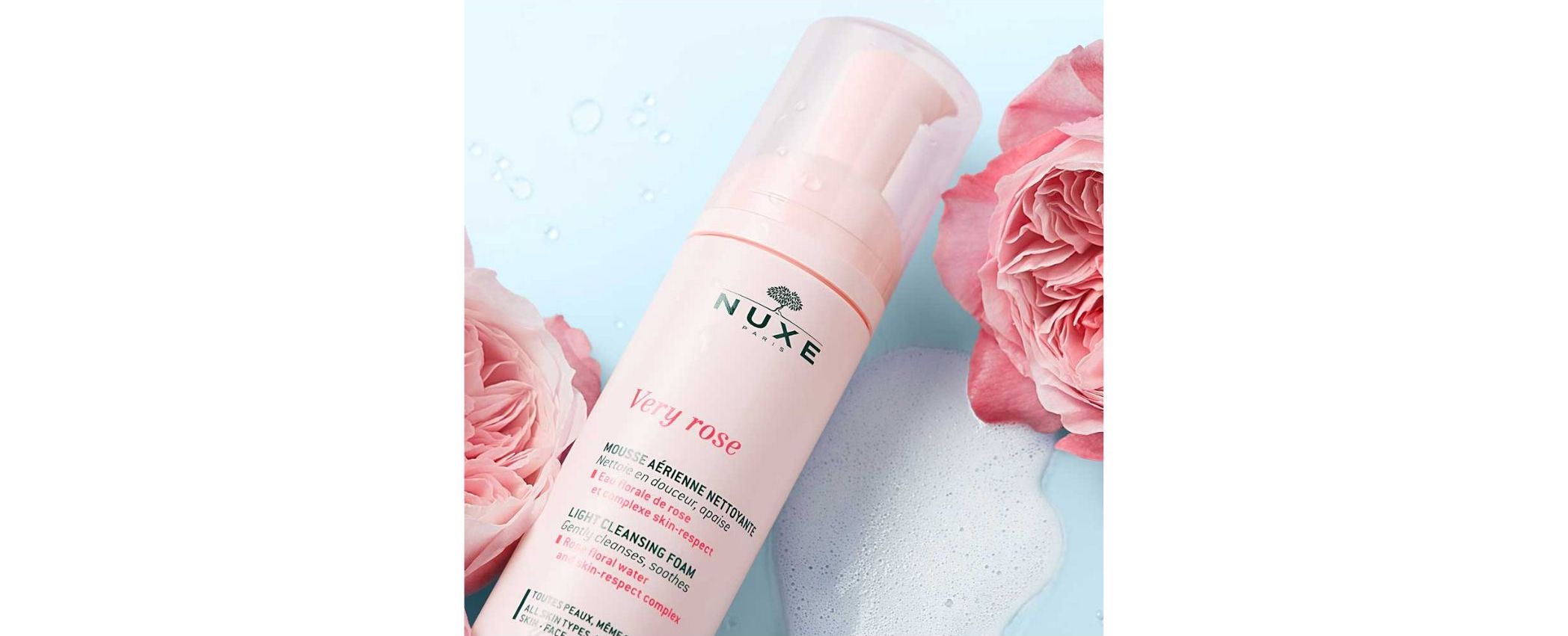 Nuxe, very, rose, light, cleansing, foam, 