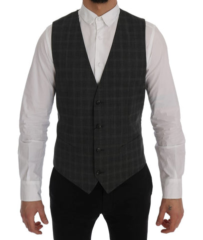 Gray Wool Stretch Vest