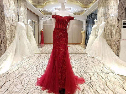 red evening gown designs