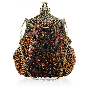 This is Women's Vintage Heavy Beaded Evening Bag