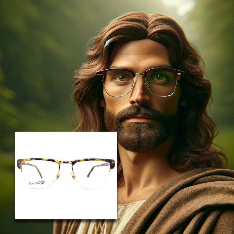 Jesus wearing clear clubmasters