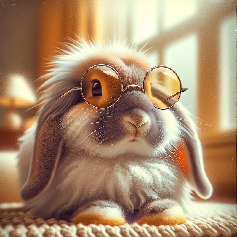 Bunny rabbit in round sunglasses