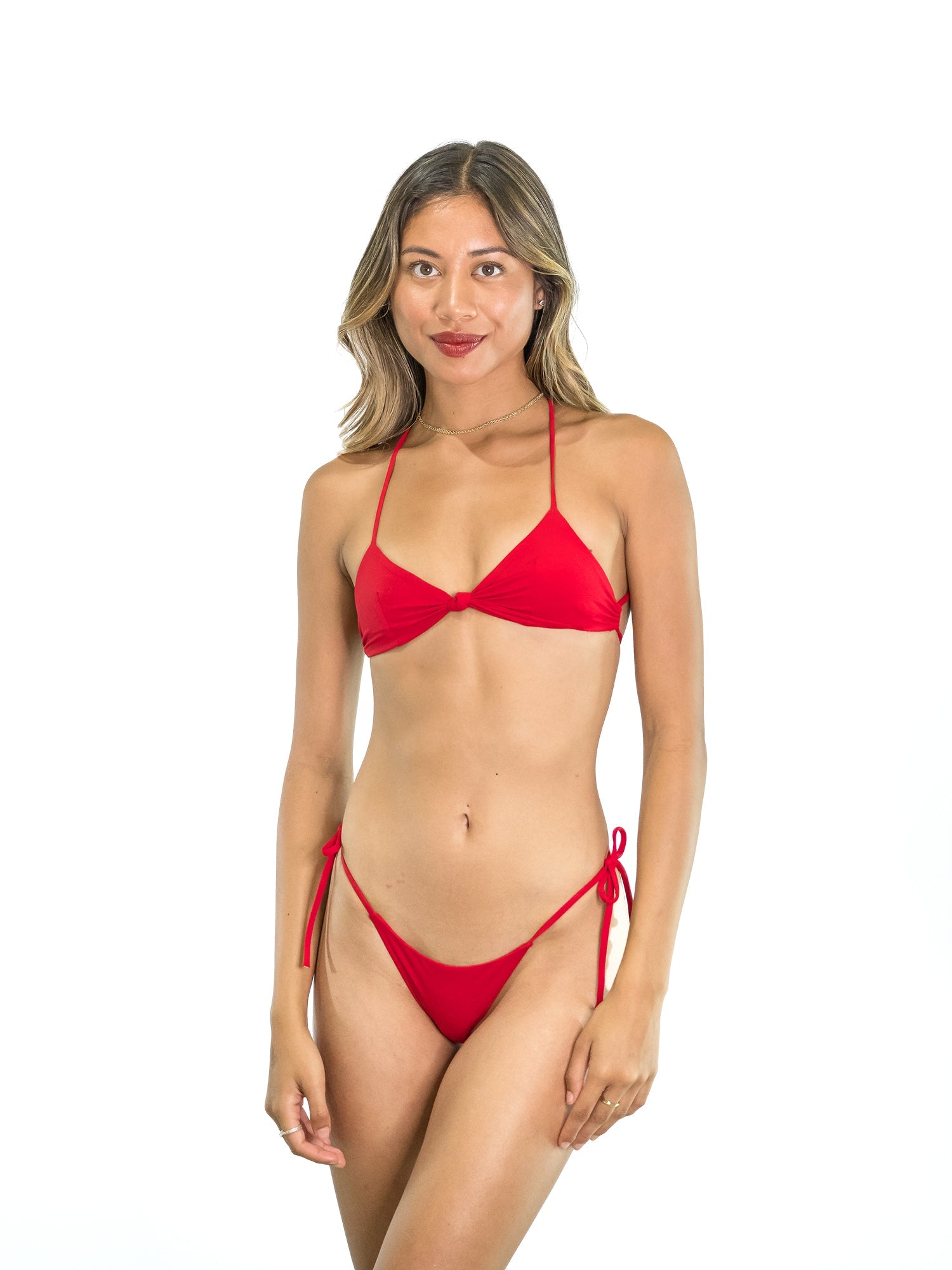 Red Cheeky Double Face Tie Side Bottom