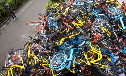Heap of bicycles
