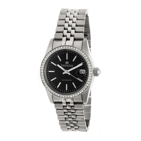 Empress Constance Automatic Bracelet Watch w/Date - Silver/Black EMPEM1502