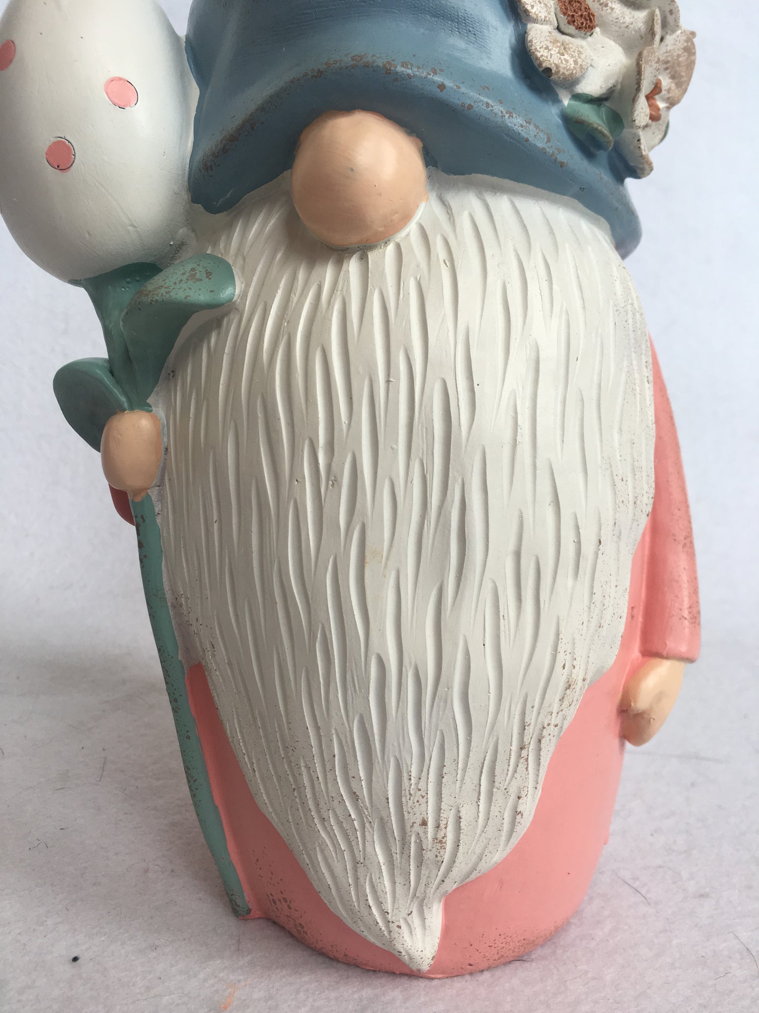 Download Easter Large Gnome With Flowers On Hat Holding Decorated ...