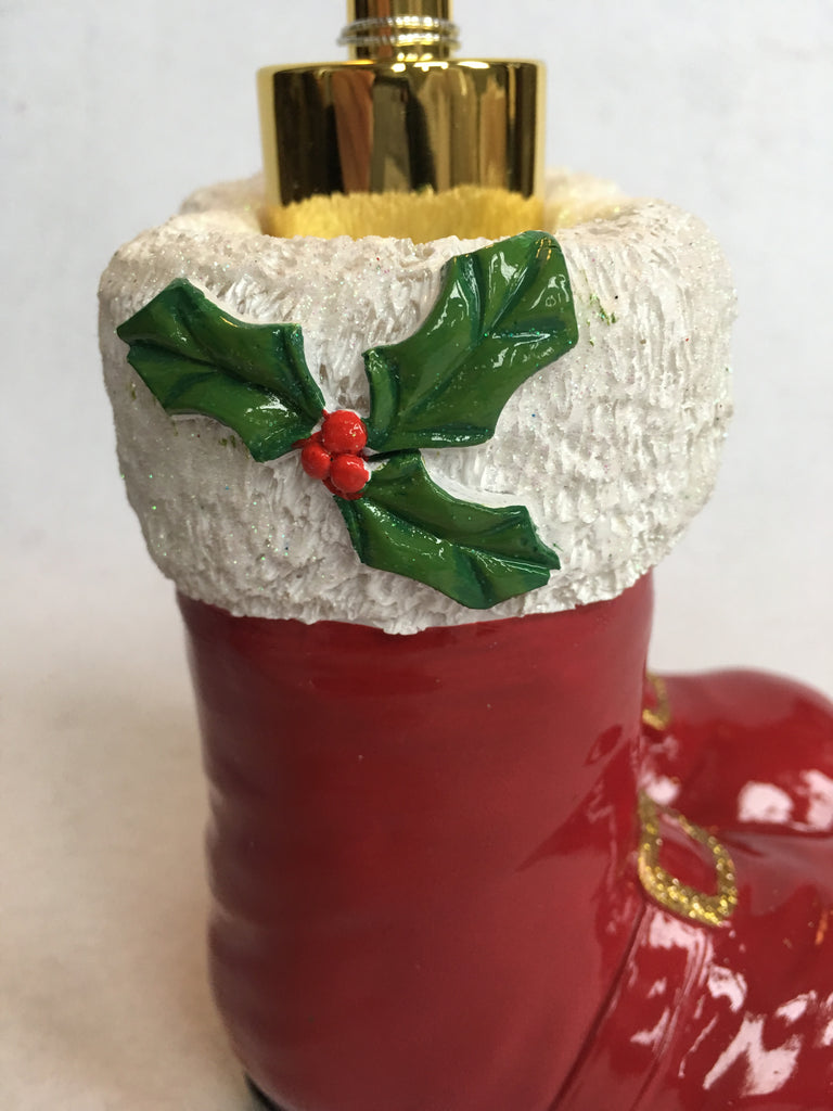 Christmas Croscill Red Santa Boots Hand Soap Ceramic Dispenser – CrazeAbout