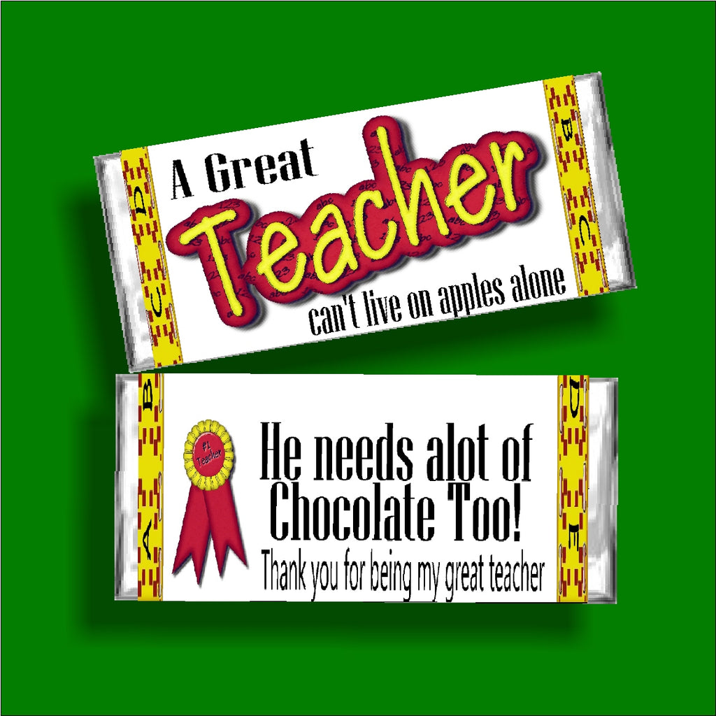 A Great Teacher Candy Bar Wrapper DIY Party Mom