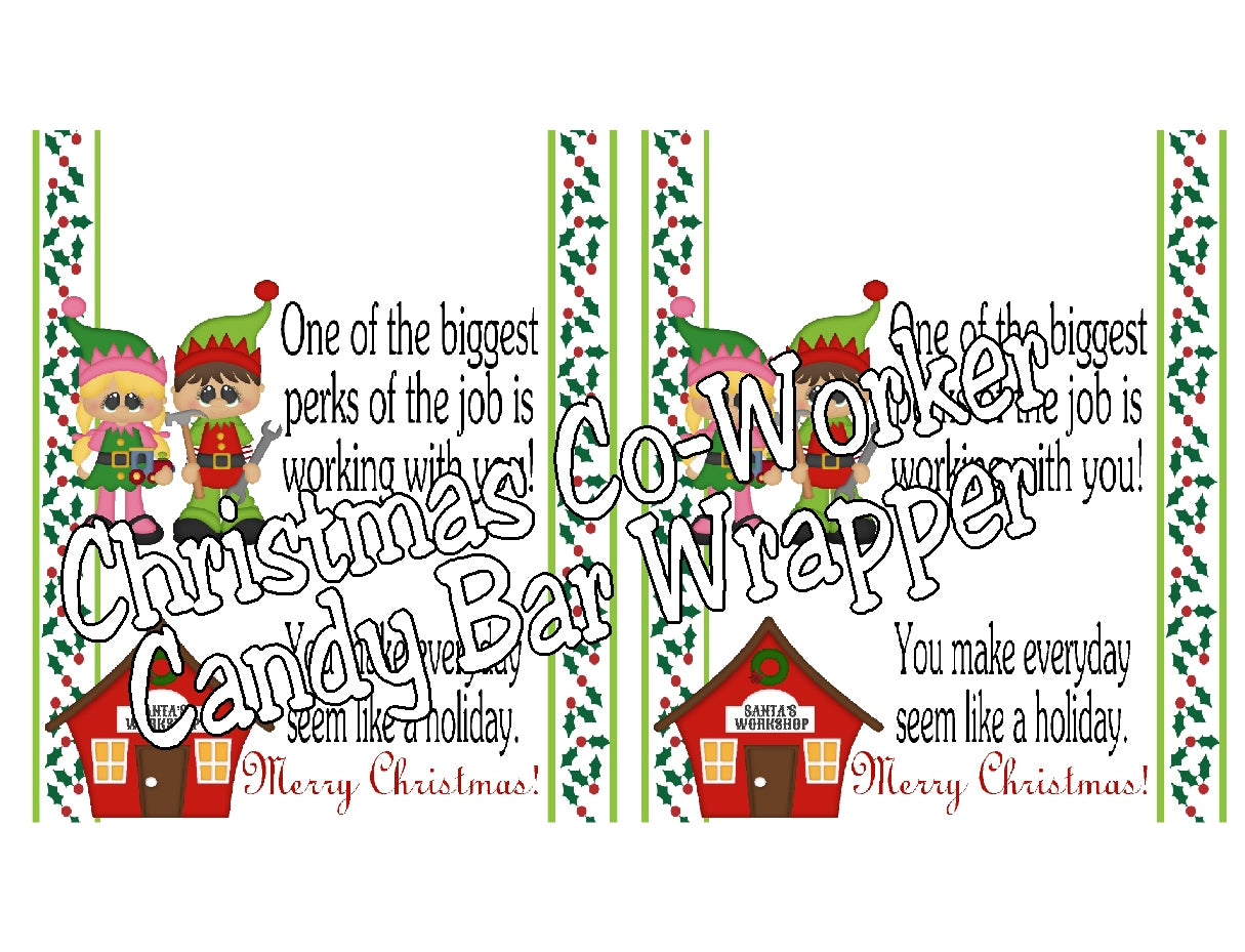Christmas Co-Worker Candy Bar Wrapper Printable - DIY ...