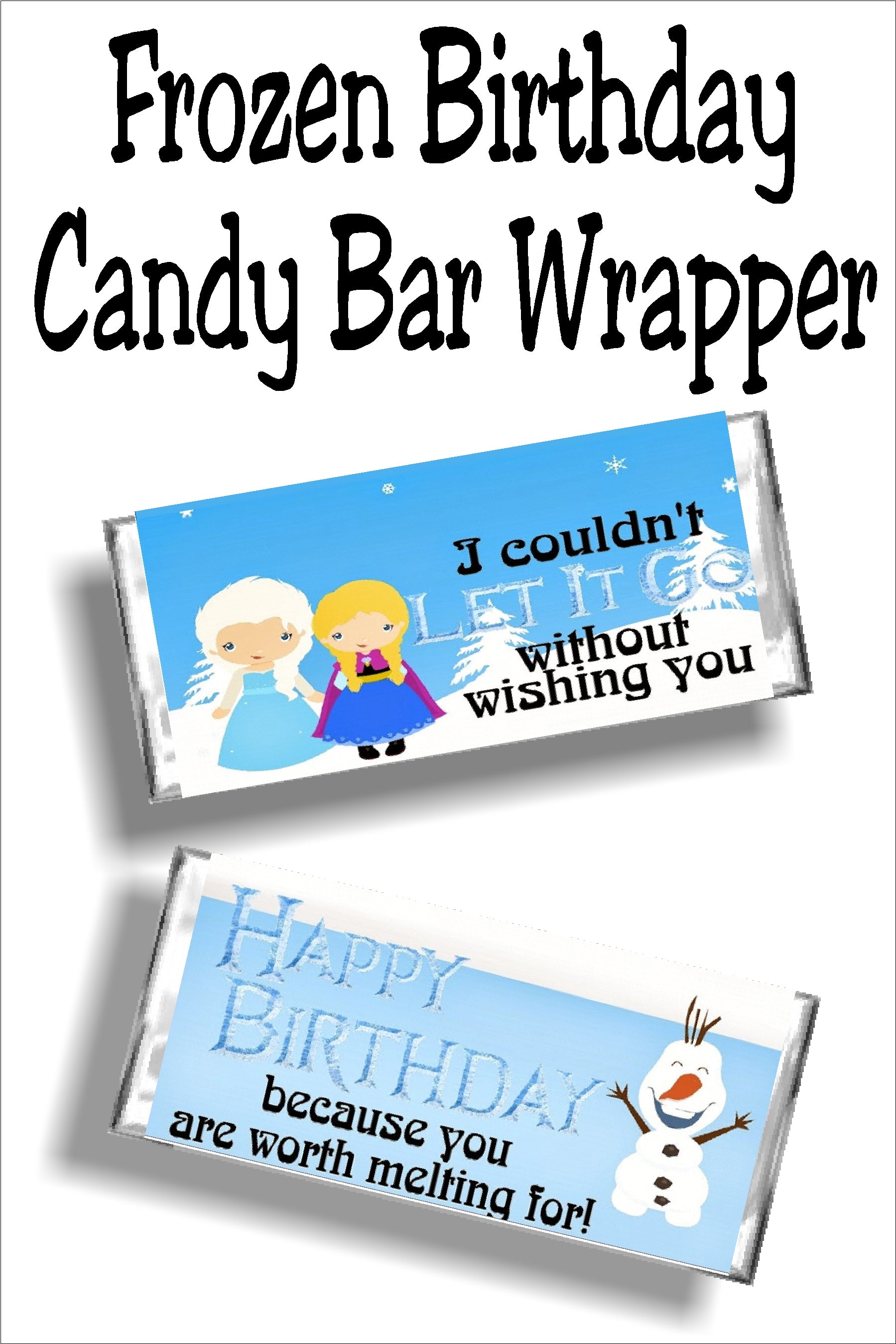 Frozen Birthday Candy Bar Wrapper Diy Party Mom