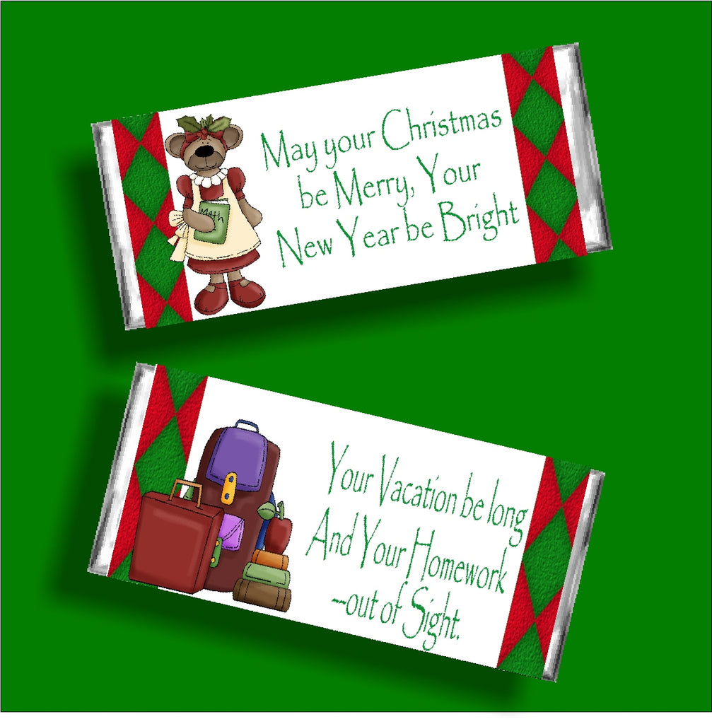 Merry Christmas Teacher Candy Bar Wrapper Printable - DIY ...