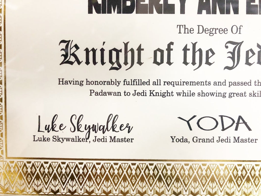 knighthood certificate