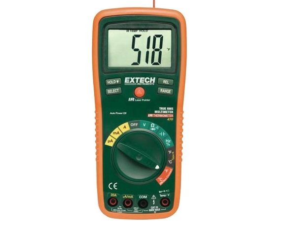 Extech EX470 Multimeter, TRUE RMS DMM Built in IR Therm. Laser