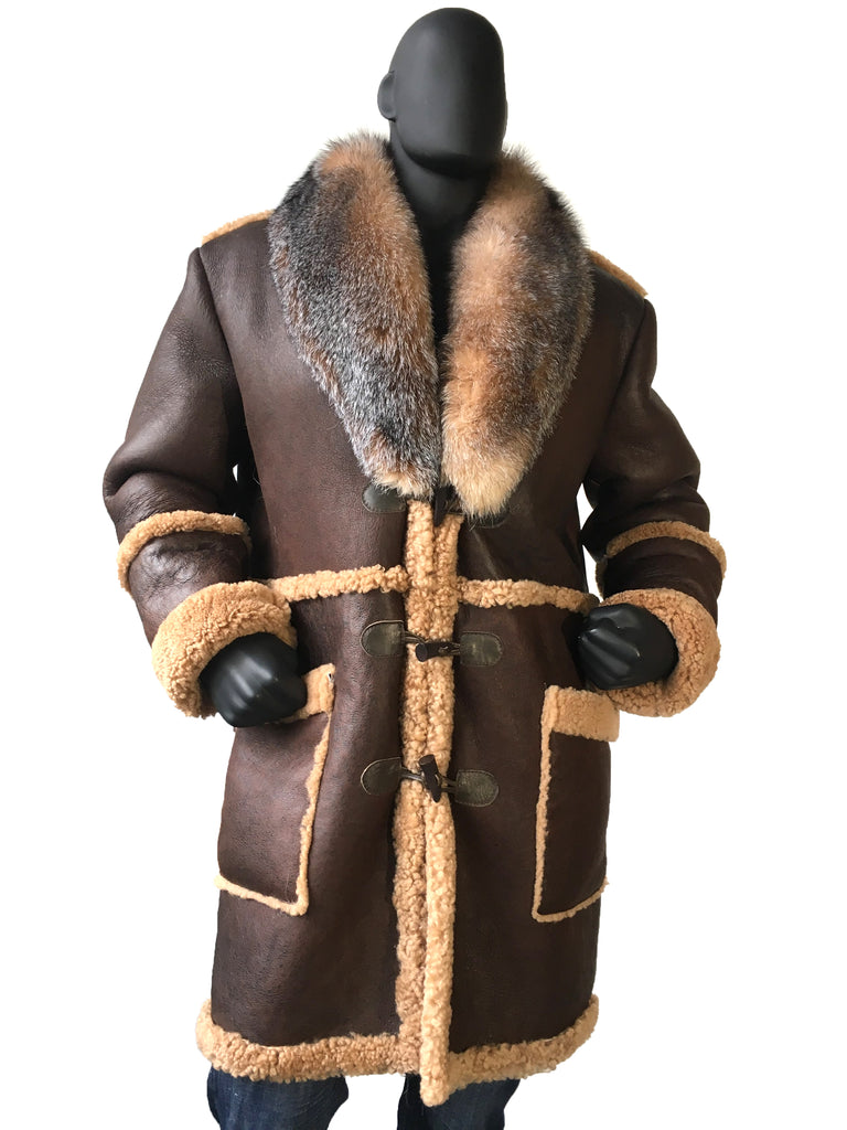 coat with sheepskin collar