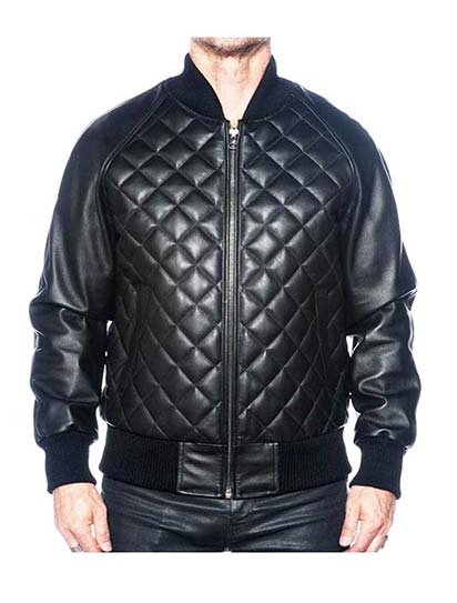 Leather Baseball Varsity Jacket Quilted Front Style #1060 – Jakewood