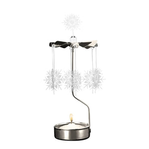 Rotary Candleholder, White Snowflake - AKAR Design