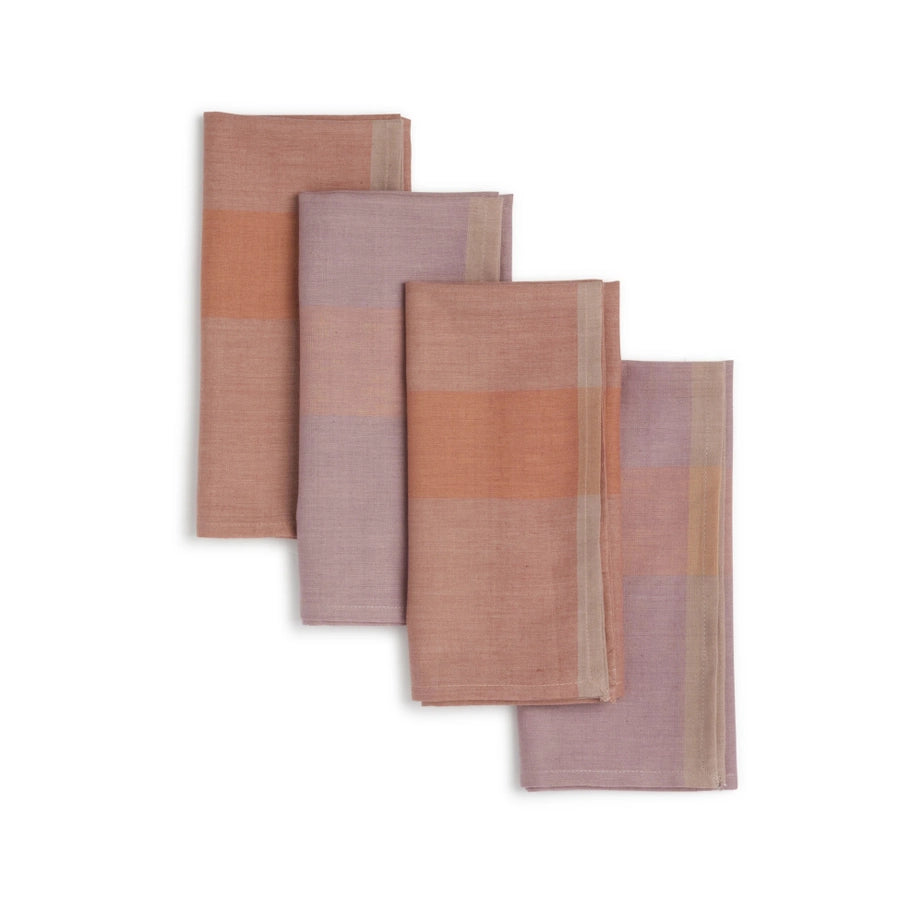 Soft Handwoven Cotton Napkins, Set of 4 in Mango Salsa
