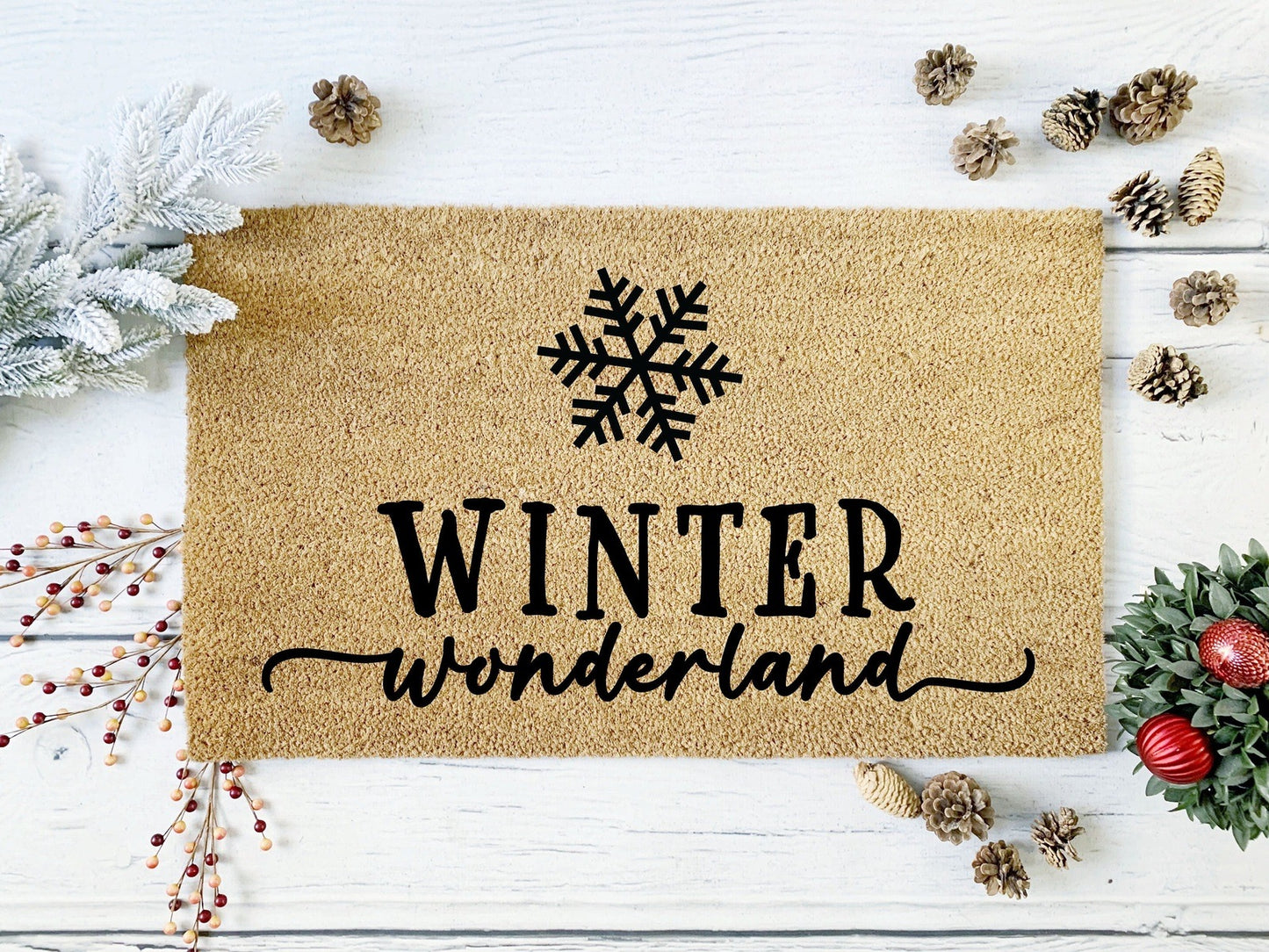 Matterly®️Holiday Snowflake Low Profile Doormat