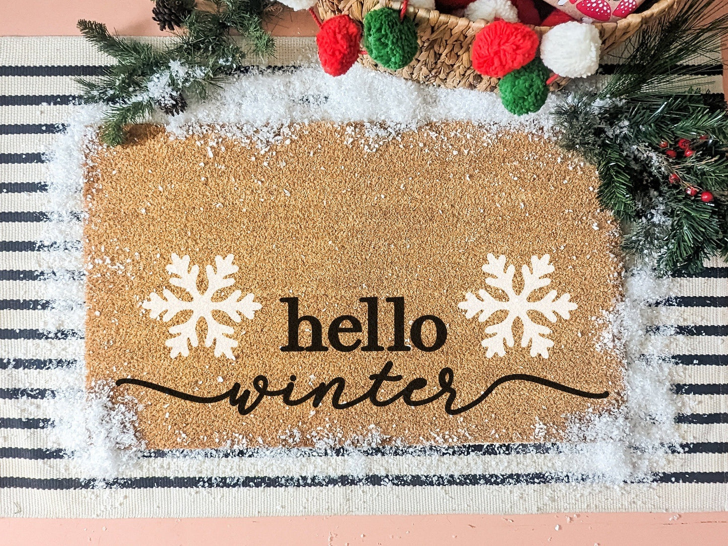 Hello Winter Welcome Door Mat 