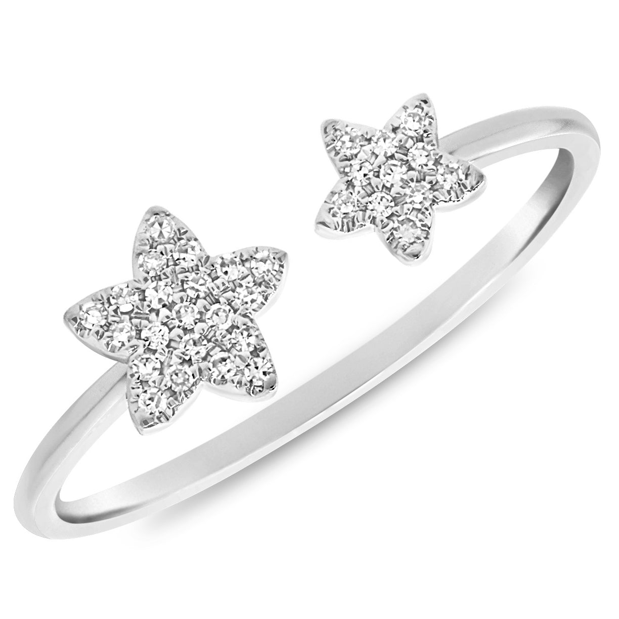 Open Double Star Diamond Ring