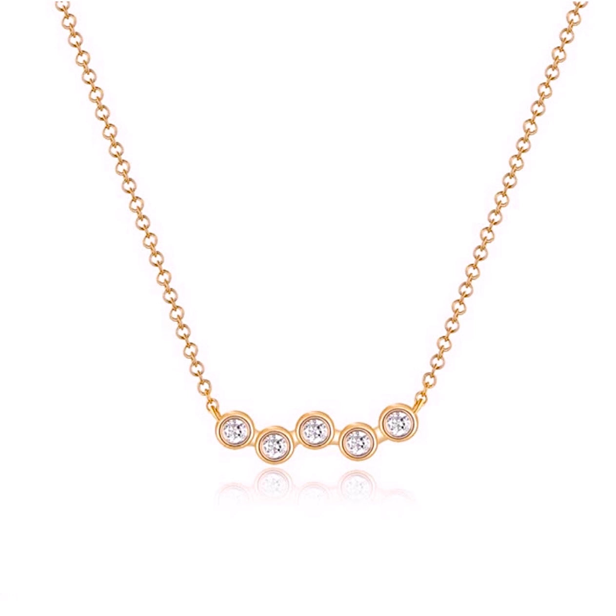 Bezel Diamond Bar Necklace