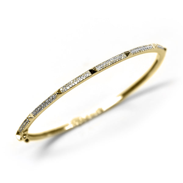 Diamond Spike Gold Bangle Bracelet – NicoleHD Jewelry