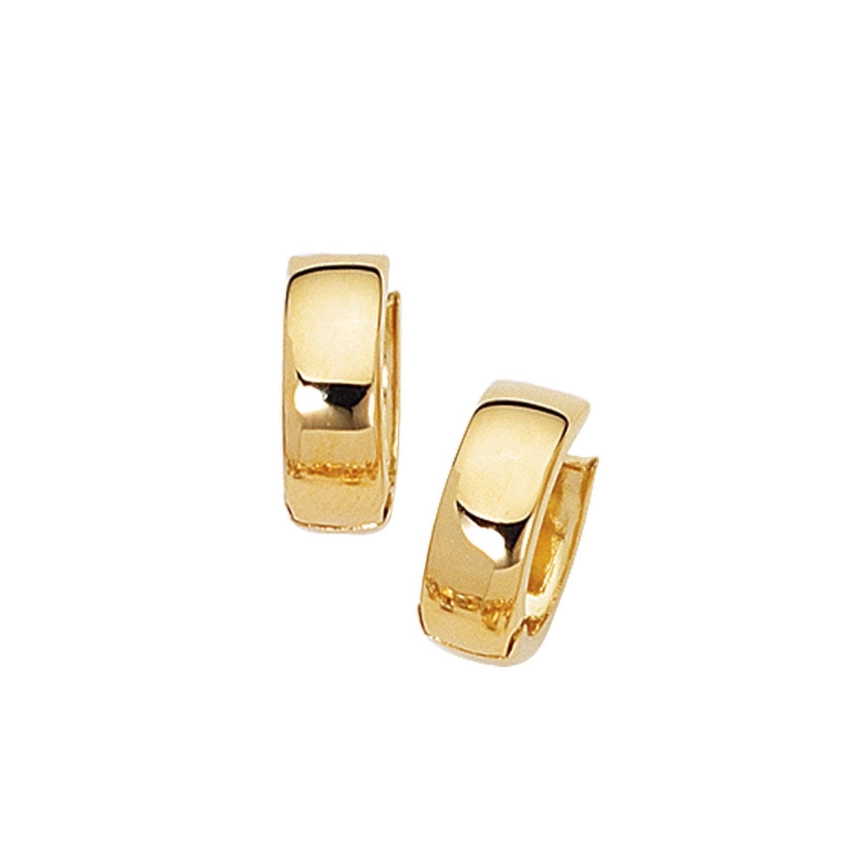 Italian Andiamo 14kt Yellow Gold Over Resin Wide Huggie Hoop Earrings. 3/4