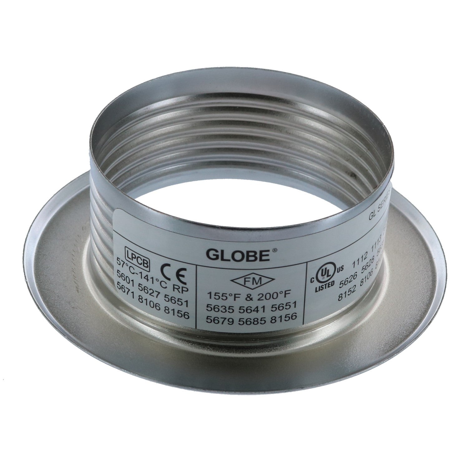 Globe Recessed Threaded Fire Sprinkler Escutcheon, 3/4" Adjustment, 1/2" NPT, Chrome 329306