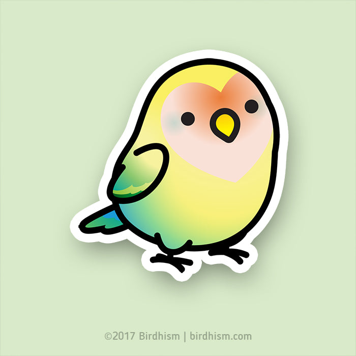 Chubby Sea Green Lovebird Stickers – birdhism