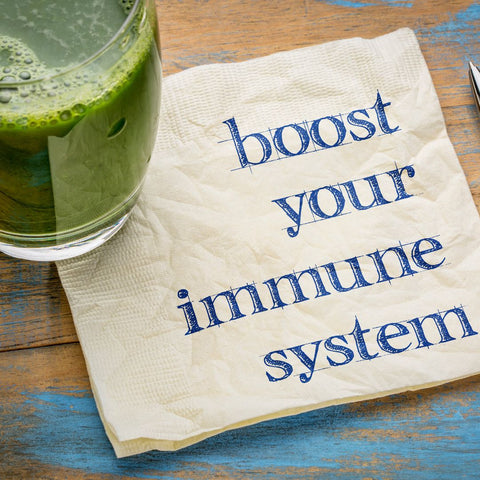 health drink with boost your immune system on a napkin