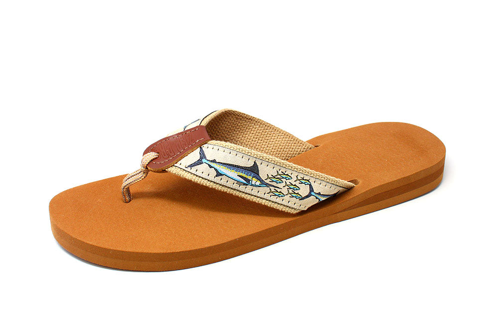 Zep-Pro Women's Embroidered Fish Sandals Natural Ribbon 5-10 – J&M Tackle