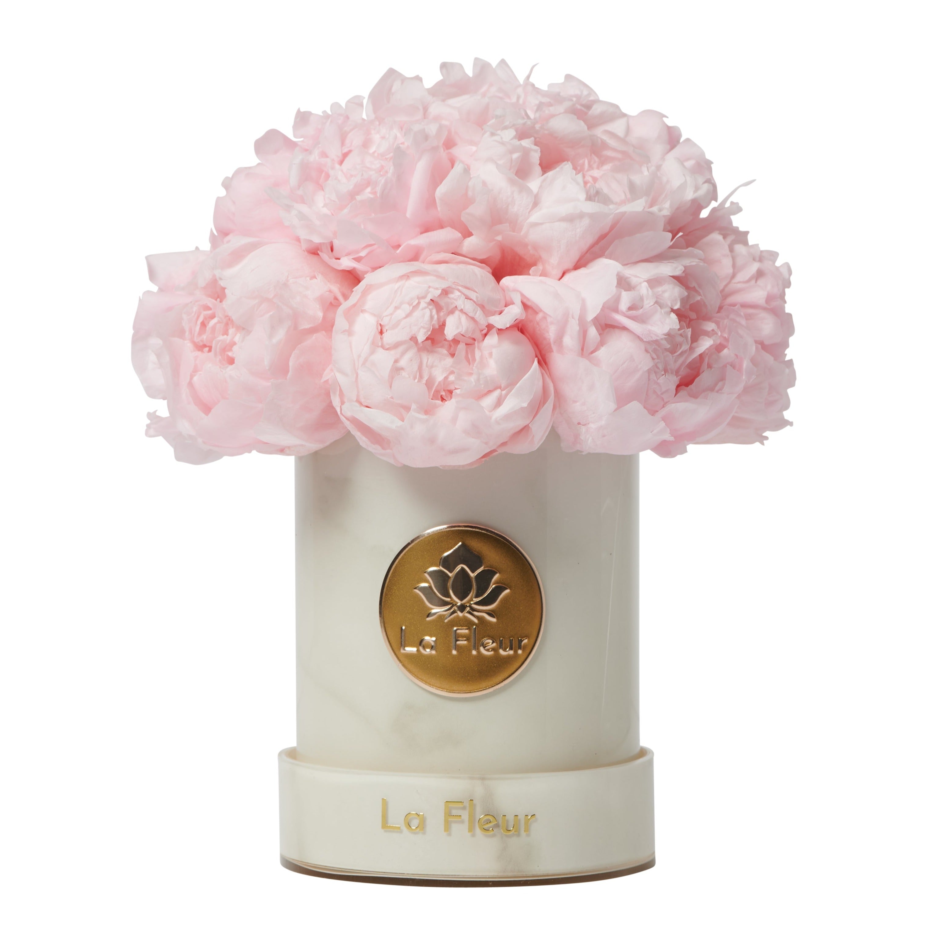 White Marble Petite Peony Dôme - La Fleur Bouquets product image