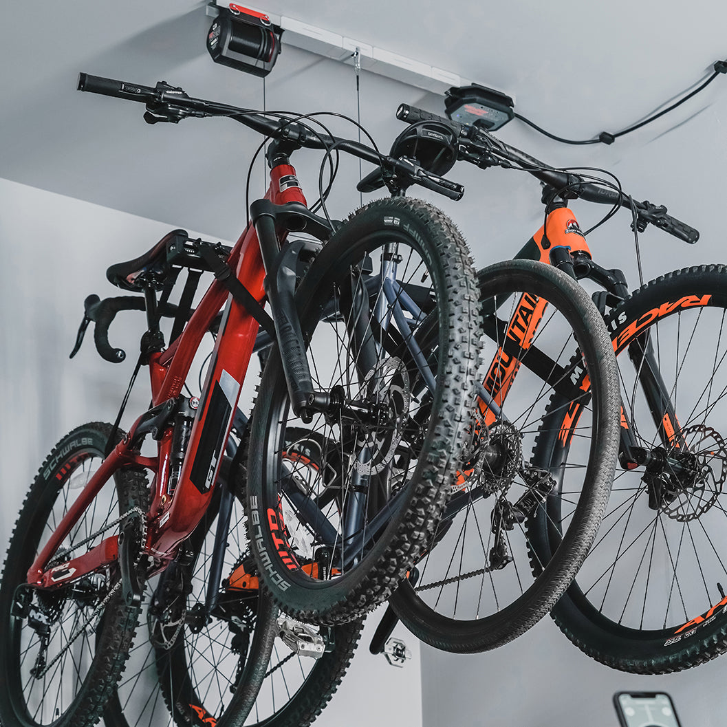 Motorized Bike Hoist - Store Three Bikes At Once | Garage Smart