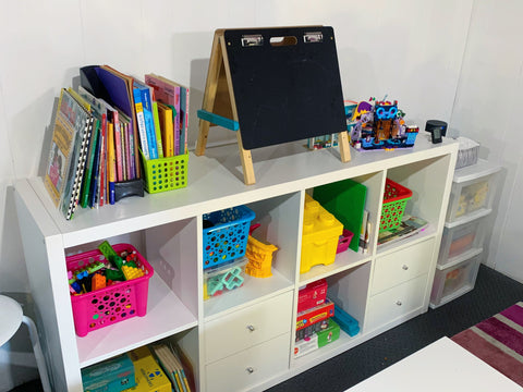 Child Cube bin with storage space