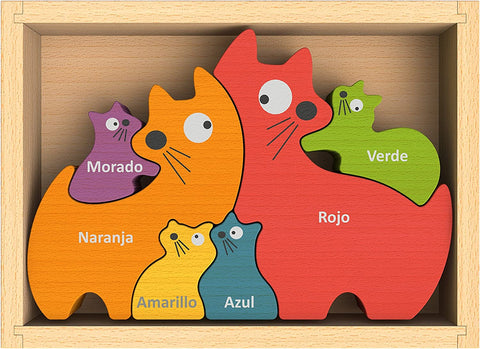 Bilingual SPanish Cat Puzzle Toy