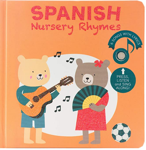 Cali's Books Spanish Nursery Rhymes Sound Book for Babies,Toddlers 1-3, 2-4 Girl and Boy