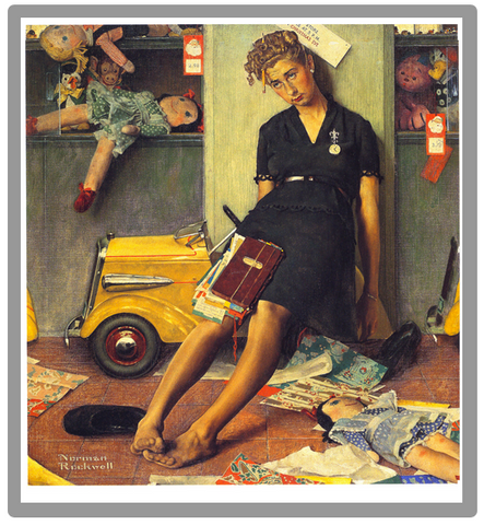 Norman Rockwell Exhausted Mom