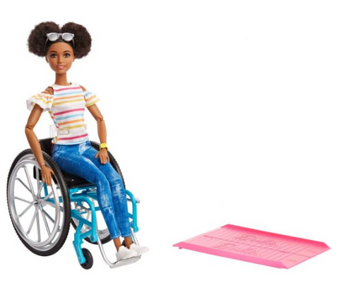 Barbie Fashionistas Doll, Brunette Hair with Wheelchair & Ramp